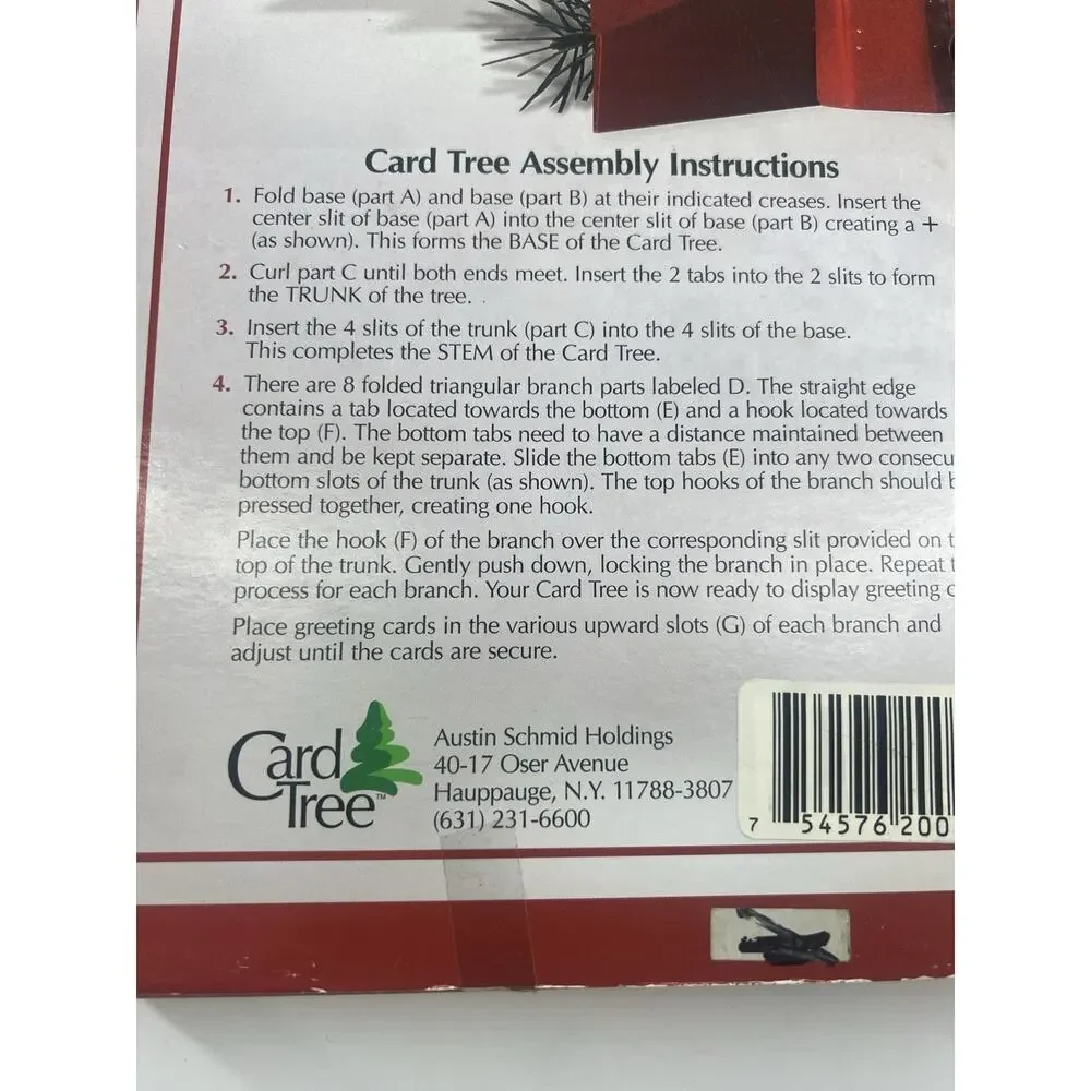 Vintage Nostalgia Christmas Card Tree Holder 72 Cards Holiday Decor Cottage New